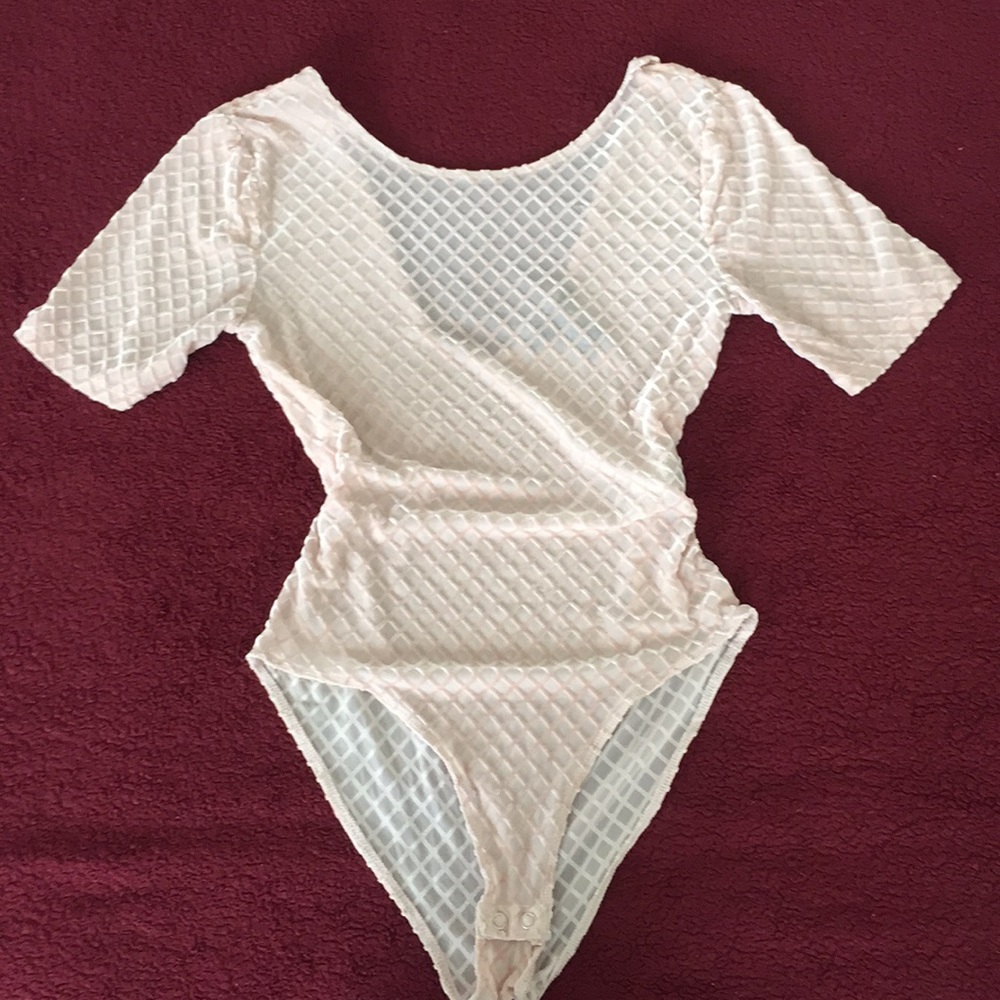 Mesh pastel velvet body suit
